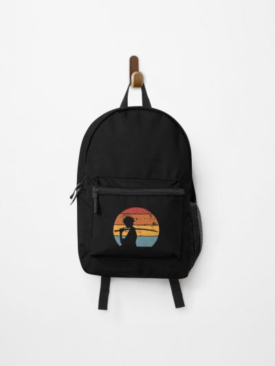 Samurai Champloo Mugen Sunset Silhouette, Mugen Samurai Champloo Black Text Backpack Official Anime Backpack Merch