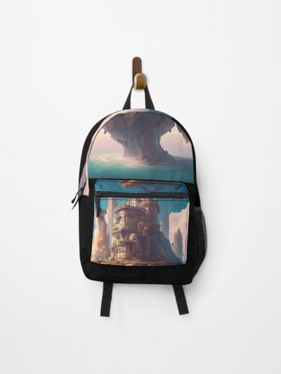 A Fantasy Landscape Of A Castle In The Sky Backpack Official Anime Backpack Merch