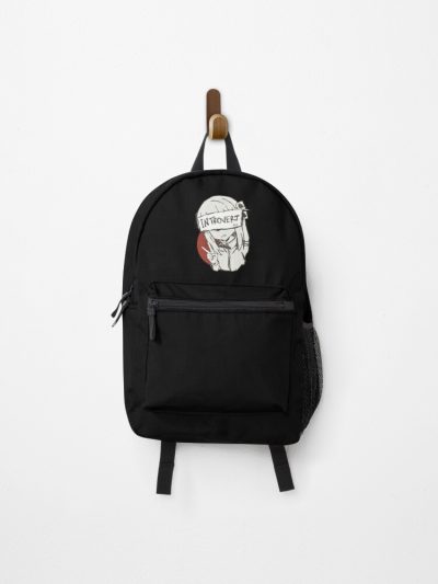 Bocchi The Rock Hitori Gotou Peace Hand Sign With Red Circular In Black And White Sketch And Ahegao Girl Style Backpack Official Anime Backpack Merch