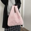 Cartoon Totoro Embroidery Lamb Fabric Handbag for Women Girls Japan INS Shoulder Bag Tote Bag Soft 4 - Anime Backpack Shop